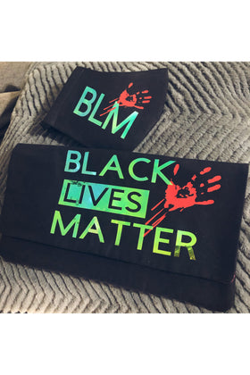 Black Lives Matter Clutch/ Mask Set- Handmade